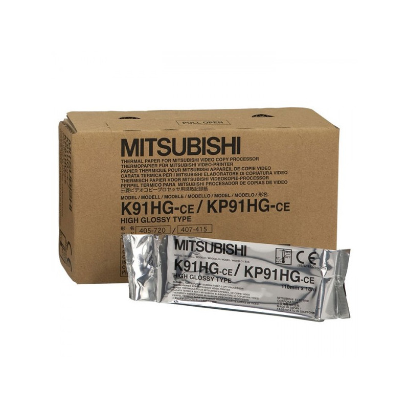 Papier video original Mitsubishi K91HG, KP91HG (4 rouleaux)