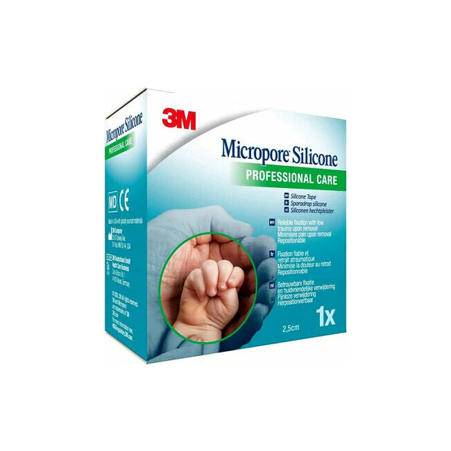 3M Micropore Silicone gesso 2,5cm x 5m